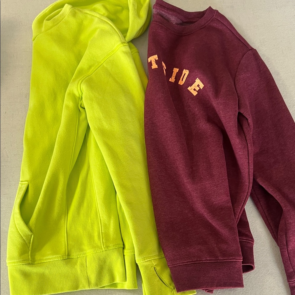 Cat & Jack Kids Sweatshirts - Neon Yellow & Maroon
